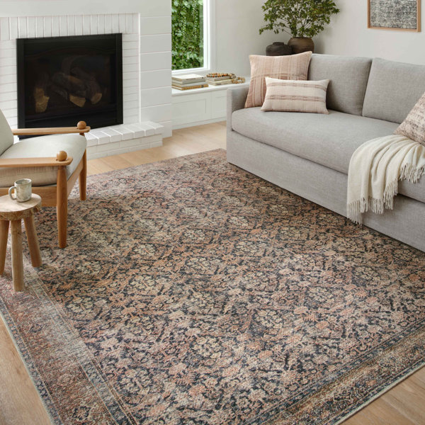 Amber Lewis x Loloi Billie Oriental Ink / Salmon Area Rug & Reviews Wayfair